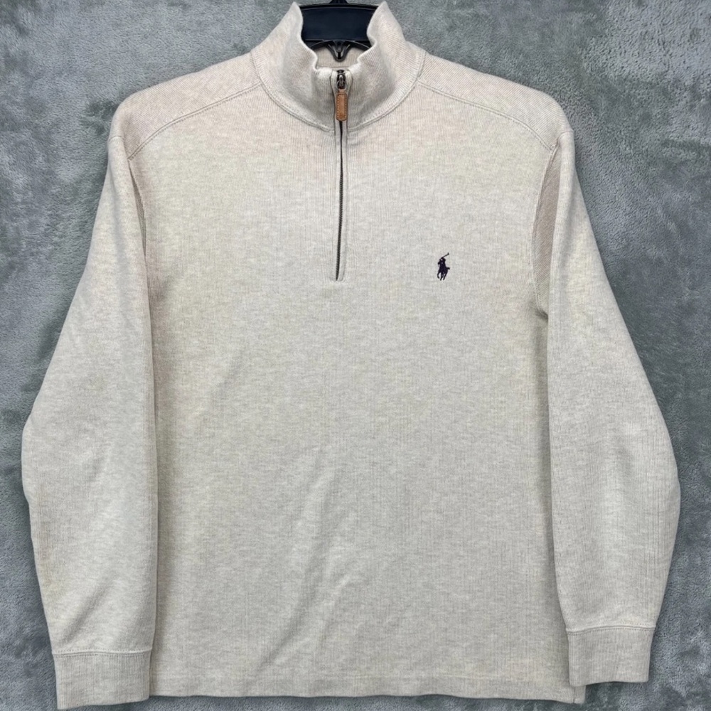 Polo by Ralph Lauren Beige Zip-Up Sweater for Men